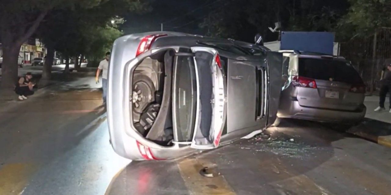 Saltillo: Le cierran el paso y vuelca, accidente dejó cuantiosos daños