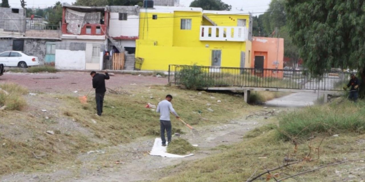 Cuadrillas limpian el arroyo La Tórtola