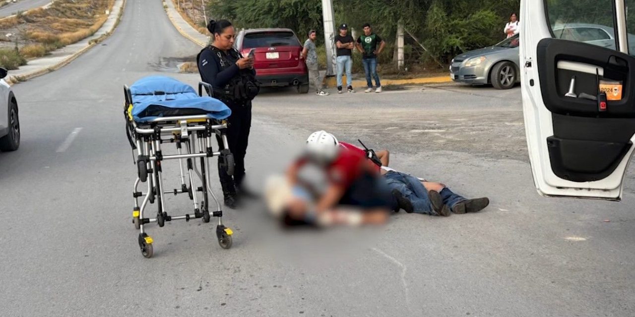 Motociclistas lesionados tras choque en Ramos Arizpe