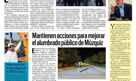 Portada RCG Carbonífera [28 de octubre de 2025] Coahuila fabrica las mejores camionetas del mundo: Manolo ; mantienen acciones para mejorar el alumbrado público de Múzquiz y más…