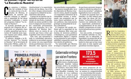 Portada RCG Carbonífera [29 de octubre de 2025] Diputados de Morena votan en contra de la seguridad de los estudiantes; arranca Manolo Jiménez obra de inversión coreana en Monclova y más…