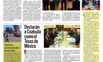 Portada RCG Centro [2 de octubre de 2025] Presentan el Rodeo Saltillo y la Ruta Vinos y Dinos en Texas; destacan a Coahuila como el Texas de México y más…