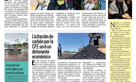 Portada RCG Centro [9 de octubre de 2025] Manolo Jiménez instala el Consejo Benefactor del CRIT Coahuila; licitación de carbón por la CFE será un detonante económico y más…