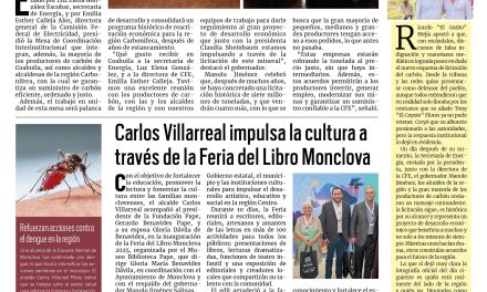 Portada RCG Centro [25 de octubre de 2025] Trabajan por impulsar la economía estatal con pedidos de carbón; Carlos Villarreal impulsa la cultura a través de la Feria del Libro Monclova y más…