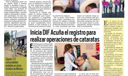 Portada RCG Fronteriza [22 de octubre de 2025] Impulsan programas de prevención del cáncer de mama; inicia DIF registro para operaciones de cataratas y más…