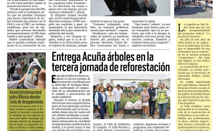 Portada RCG Fronteriza [23 de octubre de 2025] PRI esperará tiempos para definir alianza; entrega municipio árboles en la tercera jornada de reforestación y más…