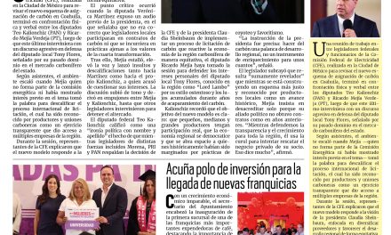 Portada RCG Fronteriza [24 de octubre de 2025] Estalla Mejía por perder contratos de carbón y agrede a diputados; programa ‘Mujeres Pa’delante’ empodera a las coahuilenses y más…