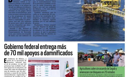 Portada RCG Nacional e Internacional [28 de octubre de 2025] Pemex permanece hundido en deudas; Tren ‘El Insurgente’ Gobierno federal entrega más de 70 mil apoyos a damnificados y más…