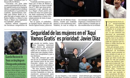 Portada RCG Media [8 de octubre de 2025] Manolo Jiménez presenta fortalezas de Coahuila en CDMX; seguridad de las mujeres en el ‘Aquí Vamos Gratis’ es prioridad: Javier Díaz y más…