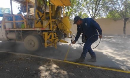 Pinta Saltillo camellones centrales para reforzar la seguridad vial