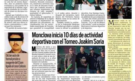 Portada RCG Carbonífera [16 de noviembre de 2025] Juego de México deja millones en derrama: Manolo; Avanza señalización de la zona Centro en Sabinas y más…