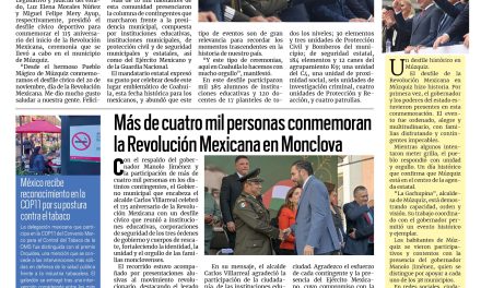 Portada RCG Centro [21 de noviembre de 2025] Coahuila conmemora el aniversario de la Revolución; más de cuatro mil personas conmemoran la Revolución en Monclova y más noticias…