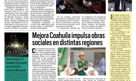 Portada RCG Fronteriza [6 de noviembre de 2025] Manolo Jiménez entrega tres cuarteles más en el estado; Mejora Coahuila impulsa obras sociales en distintas regiones y más…