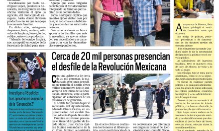 Portada RCG Lagunera [18 de noviembre de 2025] Inspira Coahuila llega a todas las comunidades del estado; cerca de 20 mil personas presencian el desfile de la Revolución Mexicana y más noticias…