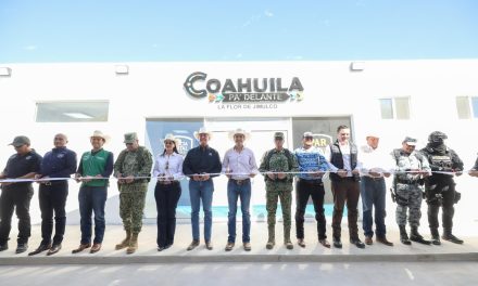 Entrega Manolo Jiménez cuartel de Policía Estatal en Flor de Jimulco