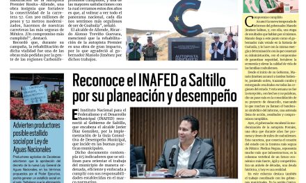 Portada RCG Lagunera [13 de noviembre de 2025] Manolo Jiménez entrega la rehabilitación de la autopista Premier; ultiman detalles en las estrategias especiales de seguridad en Torreón y más noticias…