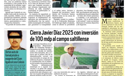Portada RCG Media [16 de noviembre de 2025] Juego de México deja millones en derrama: Manolo; Aprovechan servicios gratuitos de las nuevas Clínicas de la Salud Popular y más…
