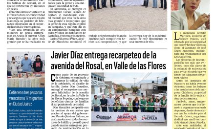 Portada RCG Media [20 de noviembre de 2025] Manolo Jiménez resalta las obras entregadas en todo Coahuila; Javier Díaz entrega recarpeteo de la avenida del Rosal y más noticias…