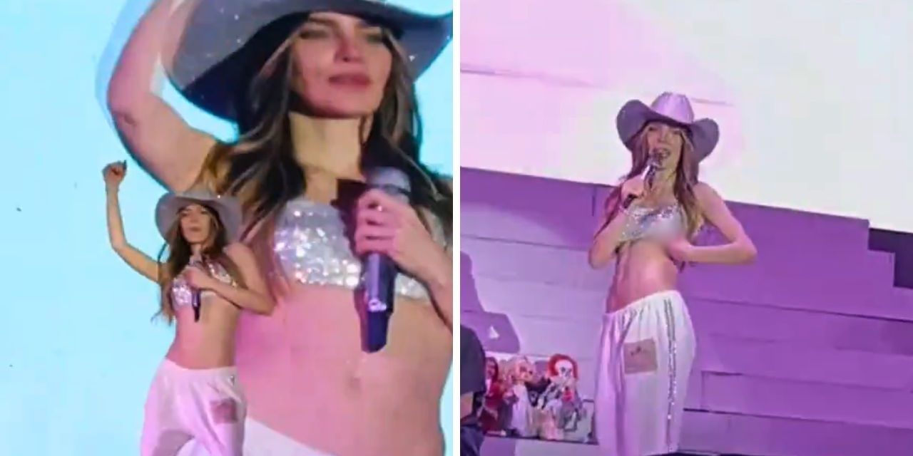 Video: Belinda sufre bochornoso accidente de vestuario en pleno concierto en Querétaro