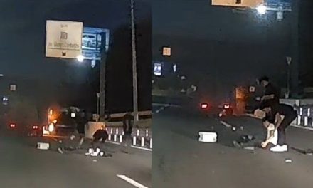 Cuatro jóvenes saltan de camión en llamas en pleno bulevar de Guadalupe, Nuevo León