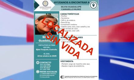 Saltillo: Localizan sin vida a menor desaparecida en el Ejido Buñuelos