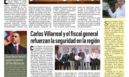 Portada RCG Centro [4 de diciembre de 2025] Coahuila se alista para ampliación del Puente Internacional II; Carlos Villarreal y el fiscal general refuerzan la seguridad en la región y más