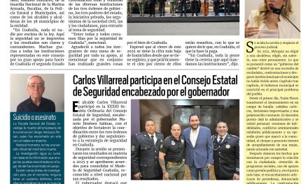 Portada RCG Centro [17 de diciembre de 2025] En Coahuila, nada ni nadie por encima de la ley: Manolo Jiménez ; Carlos Villarreal participa en el Consejo Estatal de Seguridad y más