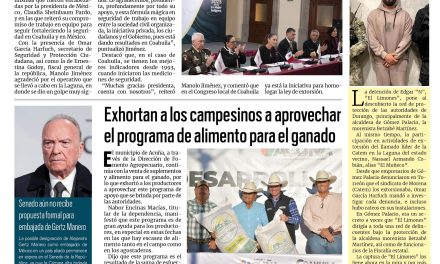 Portada RCG Fronteriza [12 de diciembre de 2025] Tenemos los mejores indicadores de seguridad en Coahuila: Manolo; exhortan a los campesinos a aprovechar el programa de alimento para el ganado y más