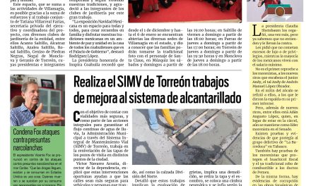 Portada RCG Lagunera [8 de diciembre de 2025] Manolo y Paola invitan a las familias a disfrutar de la magia de la magia de la Navidad; Realiza el SIMV de Torreón trabajos de mejora al sistema de alcantarillado y más