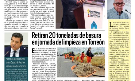 Portada RCG Lagunera [9 de diciembre de 2025] Vamos a cerrar este 2025 con finanzas sanas: Manolo Jiménez; retiran 20 toneladas de basura en jornada de limpieza y más