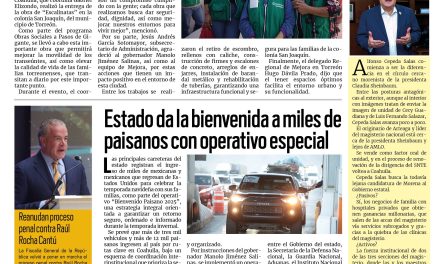 Portada RCG Lagunera [19 de diciembre de 2025] Coahuila trabaja para mejorar la calidad de vida de las familias; estado da la bienvenida a miles de paisanos con operativo especial  y más