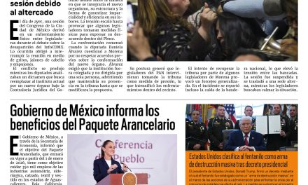 Portada RCG Nacional e Internacional [16 de diciembre de 2025] Diputadas del PAN y de Morena se pelean en el Congreso; Gobierno de México informa beneficios del Paquete Arancelario y más