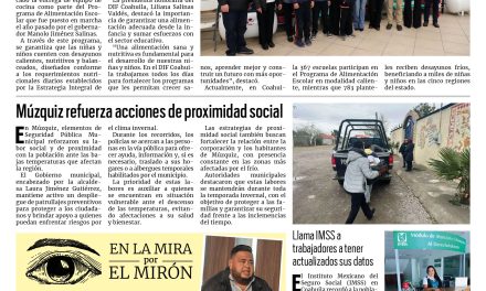 Portada RCG Carbonífera [26 de enero de 2026] DIF Coahuila fortalece programas de alimentación escolar; Múzquiz refuerza acciones de proximidad social y más…