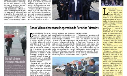 Portada RCG Centro [24 de enero de 2026] Saltillo, Torreón y Piedras Negras son los municipios más seguros; Padres de Chris quedan convencidos con pruebas de la FGE y más…