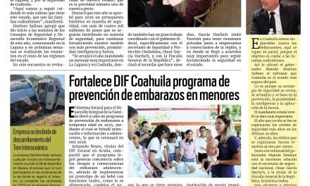 Portada RCG Fronteriza [14 de enero de 2026] Vamos a seguir cuidando a las familias coahuilenses: Manolo Jiménez; fortalece DIF Coahuila programa de prevención de embarazos en menores y más…