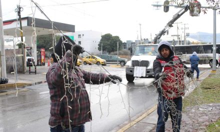 Inicia en Torreón el retiro de 27 mil metros de luces decorativas