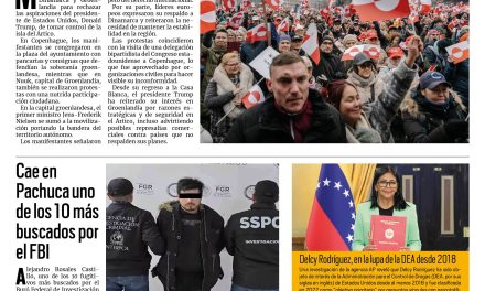 Portada RCG Nacional e Internacional [18 de enero de 2026] Miles protestan contra planes intervencionistas de Trump; Cae en Pachuca uno de los 10 más buscados por el FBI y más…