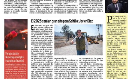 Portada RCG Media [2 de enero de 2026] Coahuila, líder en indicadores laborales; Ramos Arizpe consolidará su liderazgo industrial en el 2026 y más…