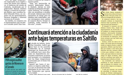 Portada RCG Media [12 de enero de 2026] Mejora Coahuila lleva brigadas invernales a todo el estado; continuará atención a la ciudadanía ante bajas temperaturas en Saltillo y más…