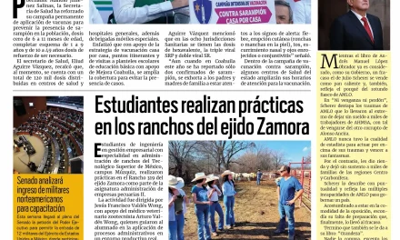 Portada RCG Carbonífera [16 de febrero de 2026] Coahuila refuerza la prevención contra el sarampión; estudiantes realizan prácticas en ranchos del ejido Zamora y más…