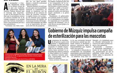 Portada RCG Carbonífera [23 de febrero de 2026] Aquí trabajamos en equipo los tres órdenes de Gobierno: Manolo Jiménez; Múzquiz impulsa campaña de esterilización para mascotas y más