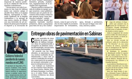 Portada RCG Carbonífera [24 de febrero de 2026] ‘Seguiremos trabajando por el desarrollo de la región’; entregan obras de pavimentación en Sabinas y más…