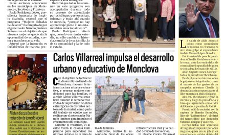 Portada RCG Centro [2 de febrero de 2026] Inicia en todo Coahuila el programa ‘Mujeres Echadas Pa’delante’; Carlos Villarreal impulsa el desarrollo urbano y educativo de Monclova y más…