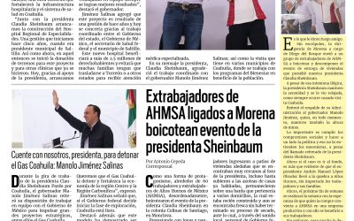 Portada RCG Centro [22 de febrero de 2026] Gobernador concreta gestión con la presidenta para nuevo hospital; Extrabajadores de AHMSA ligados a Morena boicotean evento de la presidenta Sheinbaum y más