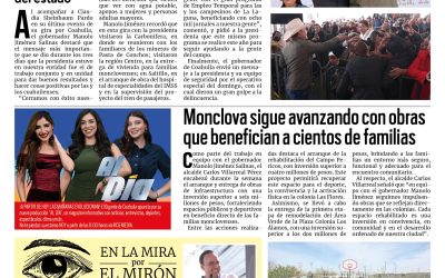 Portada RCG Centro [23 de febrero de 2026] Aquí trabajamos en equipo los tres órdenes de Gobierno: Manolo Jiménez; Monclova sigue avanzando con obras que benefician a cientos de familias y más
