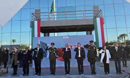 Conmemoran el Día Nacional de la Bandera Mexicana en Acuña