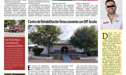 Portada RCG Fronteriza [8 de febrero de 2026] Trabaja Coahuila en prevención de adicciones; Invita Instituto Municipal de la Mujer a concurso de oratoria y más…