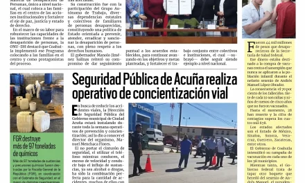 Portada RCG Fronteriza [17 de febrero de 2026] Reconocen a Coahuila por atención a desaparición de personas; Seguridad Pública realiza operativo de concientización vial y más…