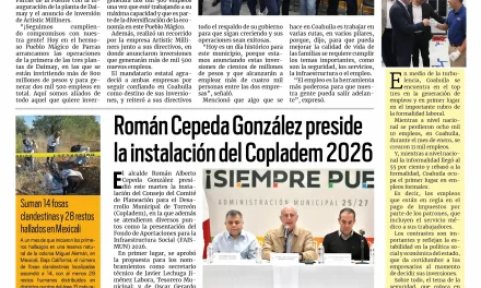 Portada RCG Torreón [11 de febrero de 2026] Detonamos cuatro mil nuevos empleos en Parras: Manolo; Román Cepeda preside la instalación del Copladem 2026 y más…