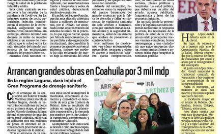 Portada RCG Lagunera [12 de febrero de 2026] Inunda 4T de sarampión al país; arrancan grandes obras en Coahuila por 3 mil mdp y más…